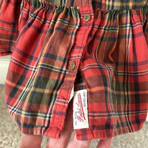 Ralph Lauren Skiwear Plaid Dress w Button Flap Pockets, Ruffle Hem +MEASUREMENTS - Picture 4 of 10